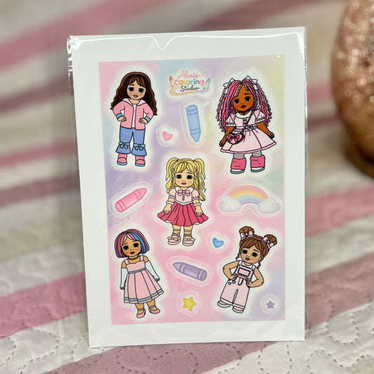 Doll Girls Sticker Sheet